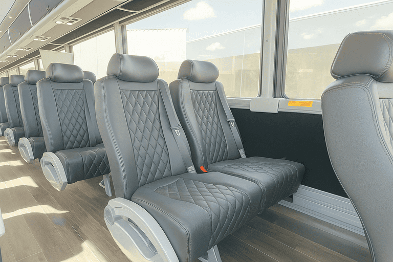 interior of Fort Worth Coach Bus Service charter bus